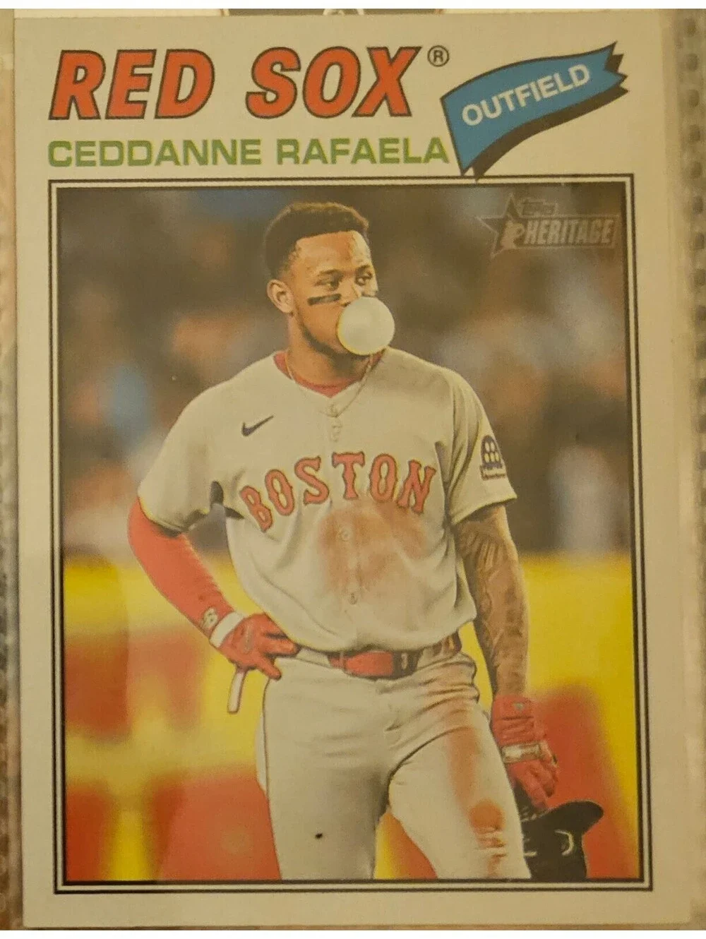 2026 Topps Heritage Baseball #397 Ceddanne Rafaela, Boston Red Sox